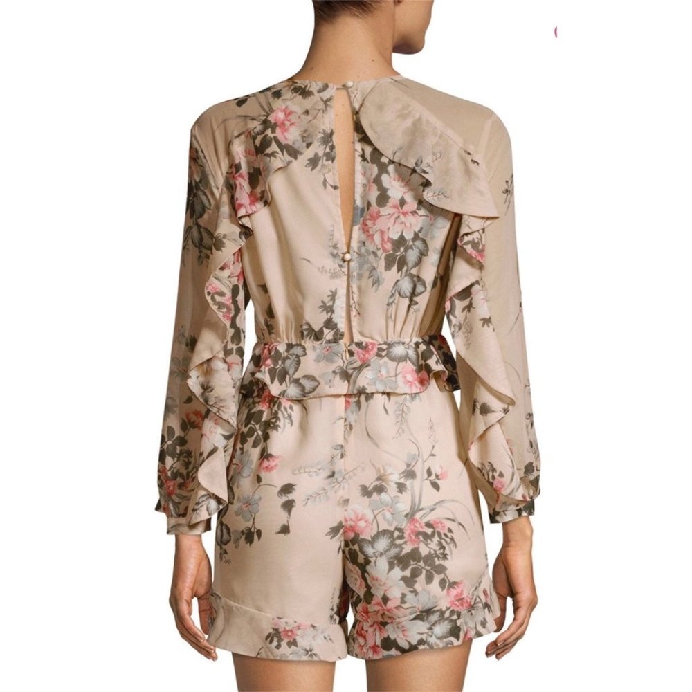 Few Moda Pink Floral Ruffled Romper